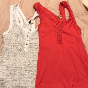 Two free people soft knit tanks! Size small!